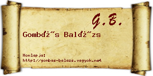 Gombás Balázs névjegykártya